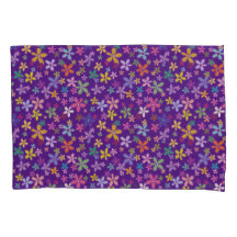 おもしろいレトロカラフルイラストレーションフローラルパターン