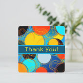おもしろいレトロカラフル抽象芸術のパーソナライズ サンキューカード (スタンド正面)
