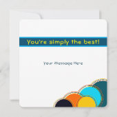 おもしろいレトロカラフル抽象芸術のパーソナライズ サンキューカード (裏面)