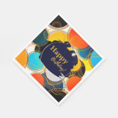 おもしろいレトロカラフル抽象芸術ハッピーバースデーパーティー スタンダードランチョンナプキン (角)