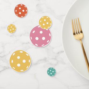 おもしろいレトロカラーズピックルボールバースデーパーティー コンフェッティ