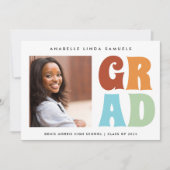 おもしろいレトロカラー写真2025卒業 案内状 (正面)