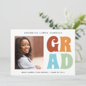 おもしろいレトロカラー写真2025卒業 案内状 (スタンド正面)