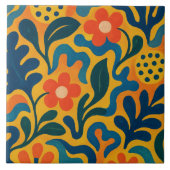 おもしろいレトロガーデンコラージュ模様モチーフ タイル (正面)