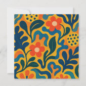 おもしろいレトロガーデンコラージュ模様モチーフ 招待状 (正面)