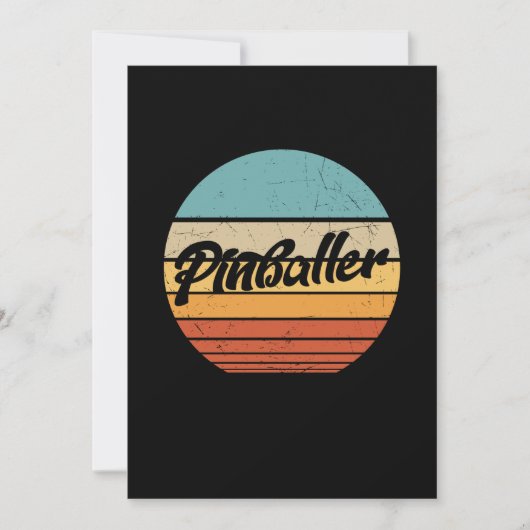 おもしろいレトロクラシックピンボールギフト 招待状 (正面)