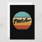 おもしろいレトロクラシックピンボールギフト 招待状 (正面/裏面)