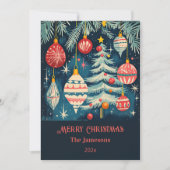 おもしろいレトロクリスマスツリーオーナメント シーズンカード (正面)