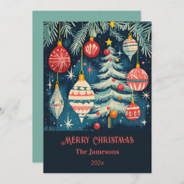 おもしろいレトロクリスマスツリーオーナメント シーズンカード