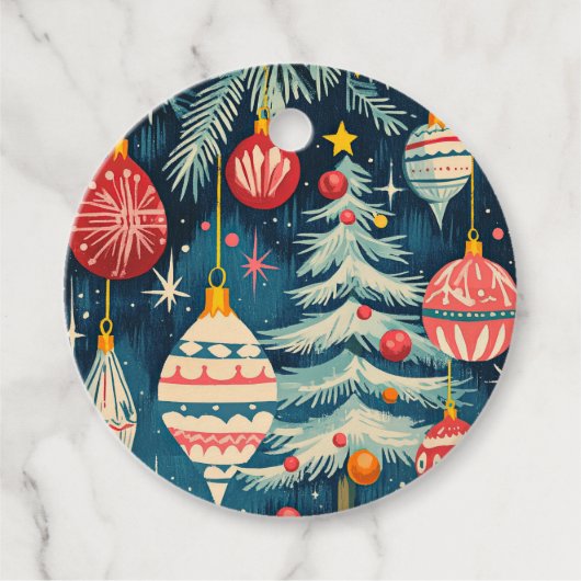 おもしろいレトロクリスマスツリーオーナメント フェイバータグ (正面)