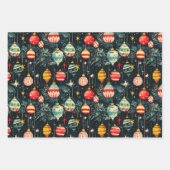 おもしろいレトロクリスマスツリーオーナメント ラッピングペーパーシート (正面)