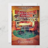 おもしろいレトロクリスマスホリデーディナーパーティー1950s 招待状 (裏面)