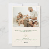 おもしろいレトロクリスマスボウファミリーフォトハッピー シーズンカード (裏面)