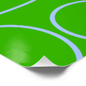 おもしろいレトロクワッドイエローグリーンオレンジジオメトリ ポスター (コーナー)