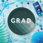 おもしろいレトログリーンホワイト卒業パーティー ペーパープレート (パーティー)