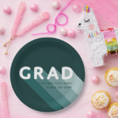 おもしろいレトログリーンホワイト卒業パーティー ペーパープレート (パーティー)