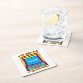 おもしろいレトロゲーム80sアーケード8ビットゲーマーユーモア スクエアペーパーコースター (インサイチュ)