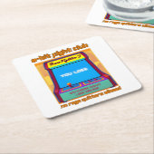 おもしろいレトロゲーム80sアーケード8ビットゲーマーユーモア スクエアペーパーコースター (アングル)