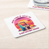 おもしろいレトロゲーム80sアーケード8ビットゲーマーユーモア スクエアペーパーコースター (アングル)