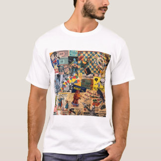 おもしろいレトロコラージュtシャツ tシャツ
