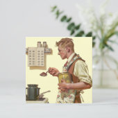 おもしろいレトロコーヒー退職招待状 招待状 (スタンド正面)