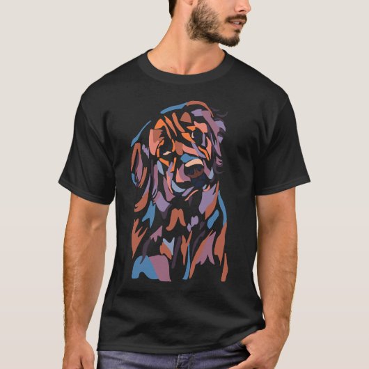 おもしろいレトロゴールデンレトリバー Tシャツ (正面)