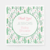 おもしろいレトロサボテン吸汁性フローラベビーシャワー スタンダードランチョンナプキン (正面)