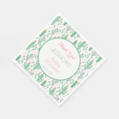 おもしろいレトロサボテン吸汁性フローラベビーシャワー スタンダードランチョンナプキン (角)