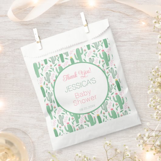 おもしろいレトロサボテン吸汁性フローラベビーシャワー フェイバーバッグ (クリップ留めされた状態)