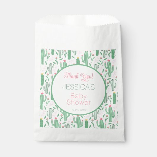 おもしろいレトロサボテン吸汁性フローラベビーシャワー フェイバーバッグ (正面)