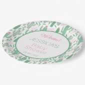 おもしろいレトロサボテン吸汁性フローラベビーシャワー ペーパープレート (アングル)