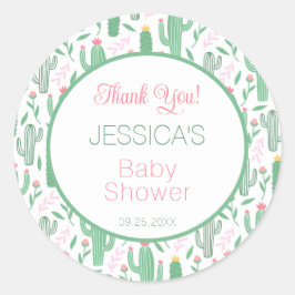 おもしろいレトロサボテン吸汁性フローラベビーシャワー ラウンドシール