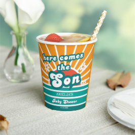 おもしろいレトロサンシャインベビーシャワー 紙コップ