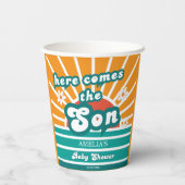 おもしろいレトロサンシャインベビーシャワー 紙コップ (裏面)