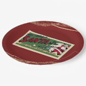 おもしろいレトロサンタ文字グリッターいけなまたはニースおもしろい ペーパープレート (アングル)