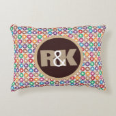 おもしろいレトロサークルw/カップルモノグラム アクセントクッション (正面)