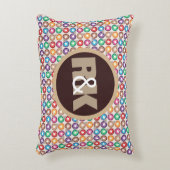 おもしろいレトロサークルw/カップルモノグラム アクセントクッション (正面(垂直))