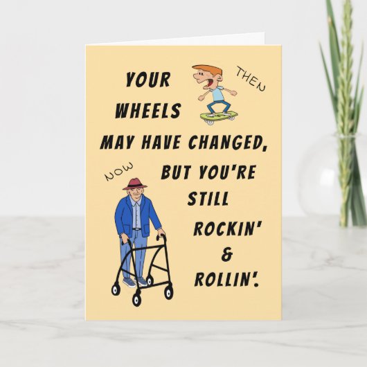 おもしろいレトロシニアモーメントハッピーバースデーカード カード (正面)