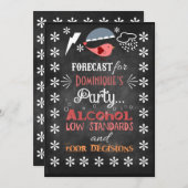 おもしろいレトロシャルボードパブサイン誕生日招待状 招待状 (正面/裏面)