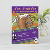 おもしろいレトロスケルトン&ゾンビ応援ハローウィンパーティ 招待状 (スタンド正面)