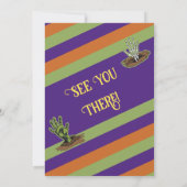 おもしろいレトロスケルトン&ゾンビ応援ハローウィンパーティ 招待状 (裏面)