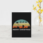 おもしろいレトロスタイルビッグ足メリークリスマスイティ カード (黄色い花)