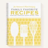 おもしろいレトロスタイルレシピ パーソナライズされた ノートブック (正面)