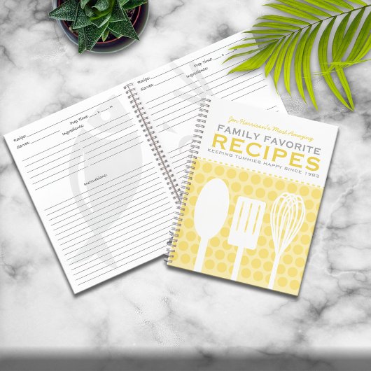 おもしろいレトロスタイルレシピ パーソナライズされた ノートブック