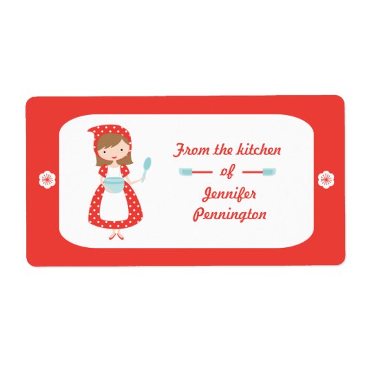 おもしろいレトロスタイル食品のラベルのキッチン ラベル (正面)