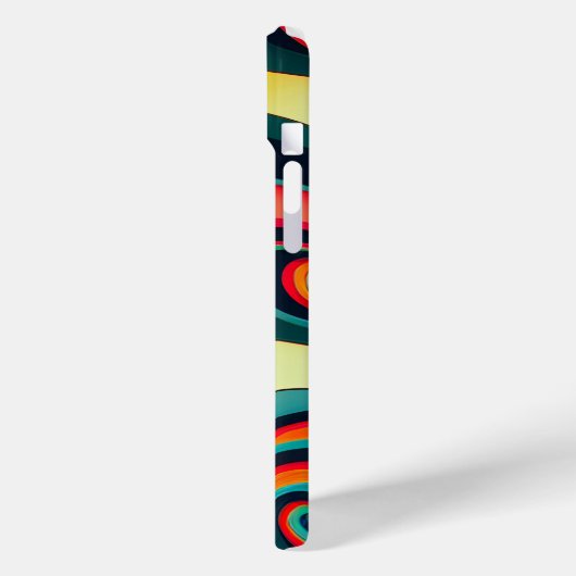 おもしろいレトロスワールiPhone 15 Plusケース。 Case-Mate iPhoneケース (裏面 / 左)