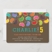 おもしろいレトロゼリポップ・アートのビーンズ光子供の誕生日パーティー 招待状 (正面)