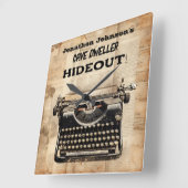 おもしろいレトロタイプライター壁時計 スクエア壁時計 (傾斜)