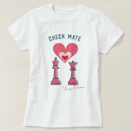 おもしろいレトロチェックメイトValentine GiftカップルTシャツ Tシャツ