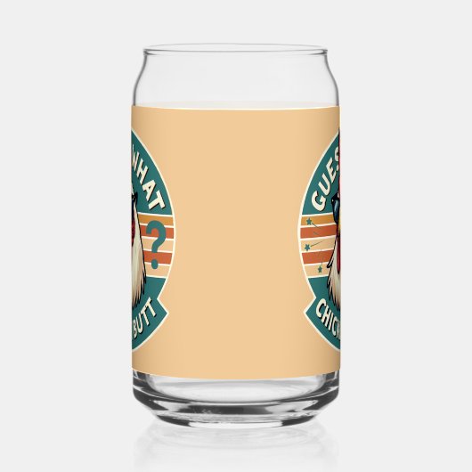 おもしろいレトロチキンお尻ジョークデザイン ガラス缶 (左)